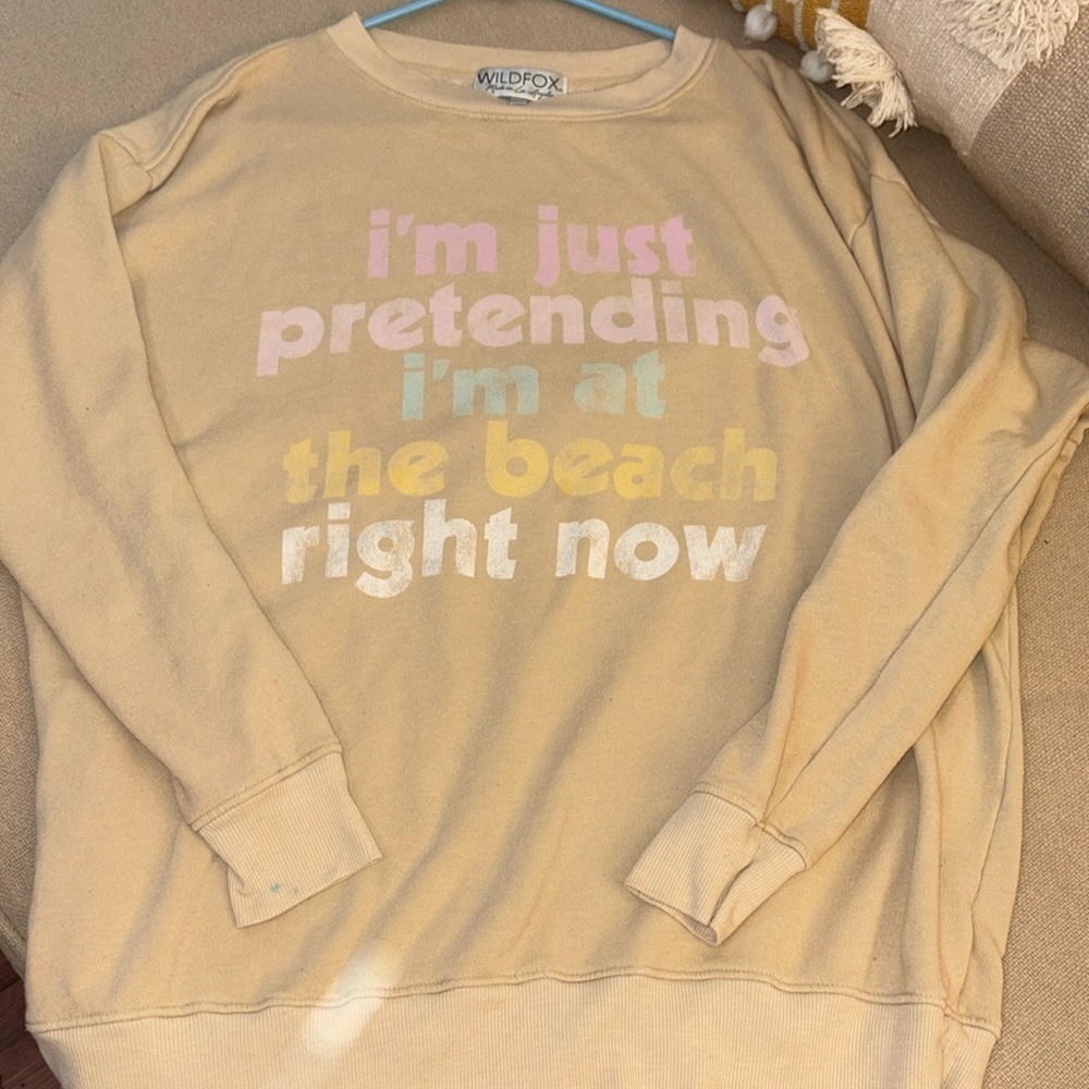Rare Vintage Play Pretend Roadtrip Sweater WildFox Dollskill sand pastel graphic - Picture 6 of 12